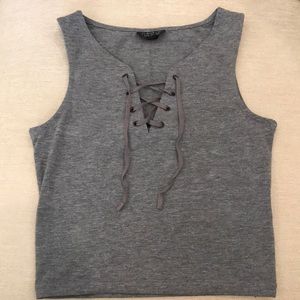 Top Shop Lace Up crop top